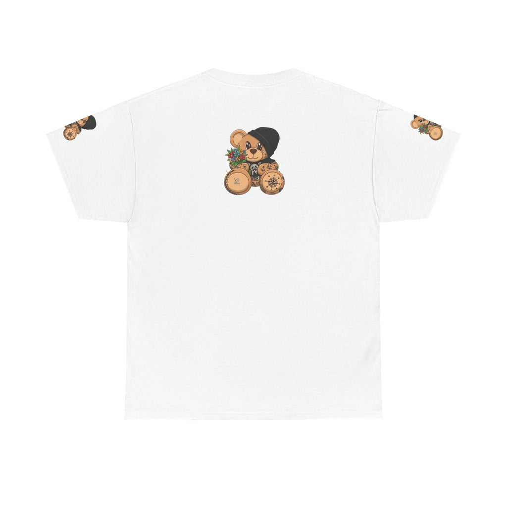 Teddy Bear with Beanie and Compass Tee | Floral Bouquet Graphic by GT Artland