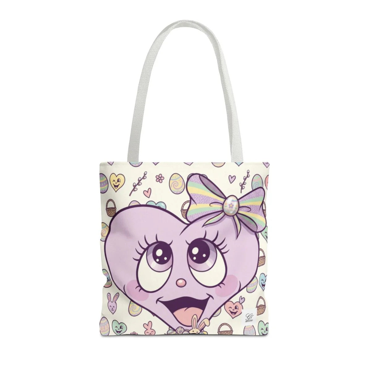 Easter Love Hunt Heart with Bow Designer Tote Bag by GT Artland