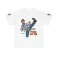 Chuck Norris kick illustration T-Shirt | I'll kick your butt slogan designer by