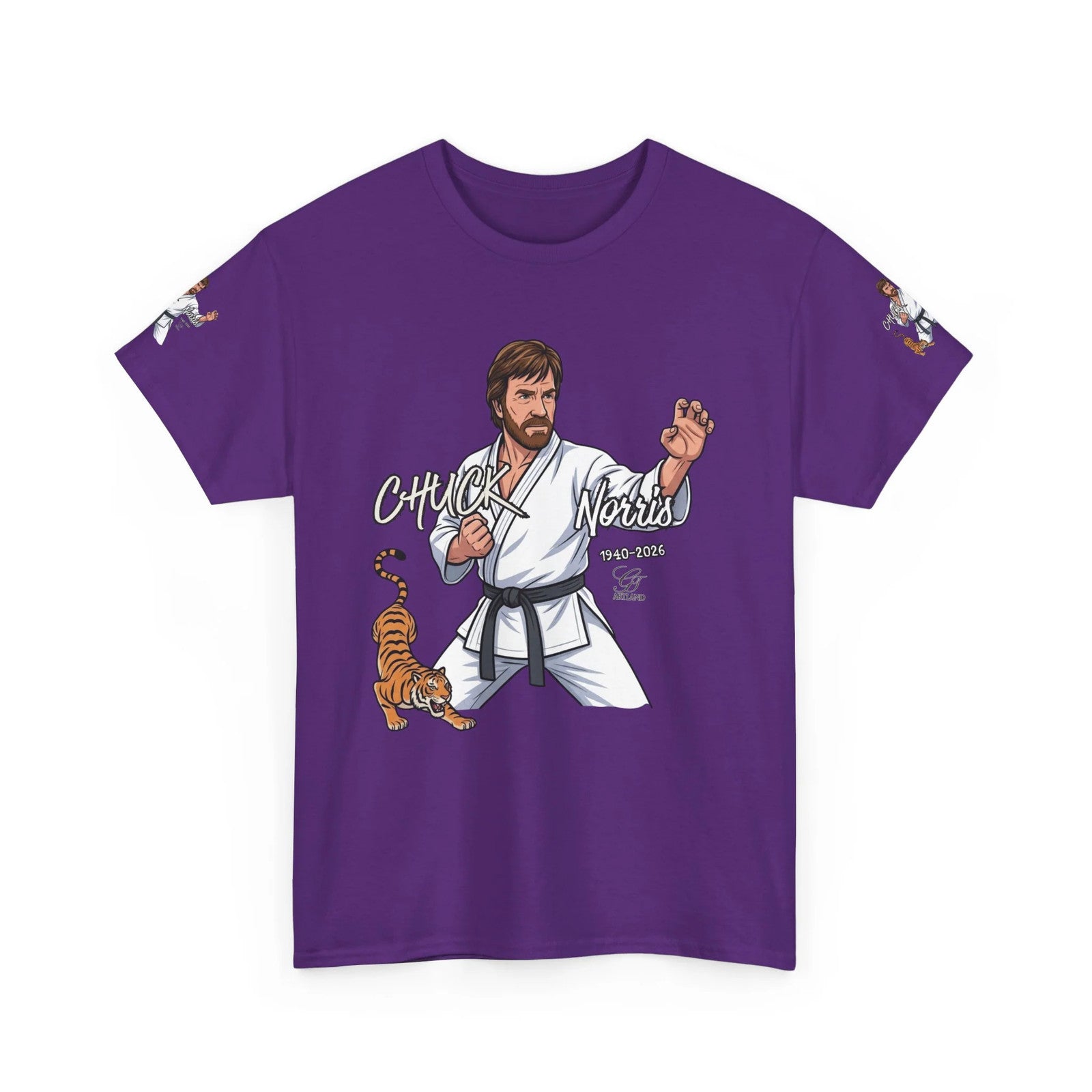 Chuck Norris Karate Pose T-Shirt | Tiger Illustration, Martial Arts Tee by GT