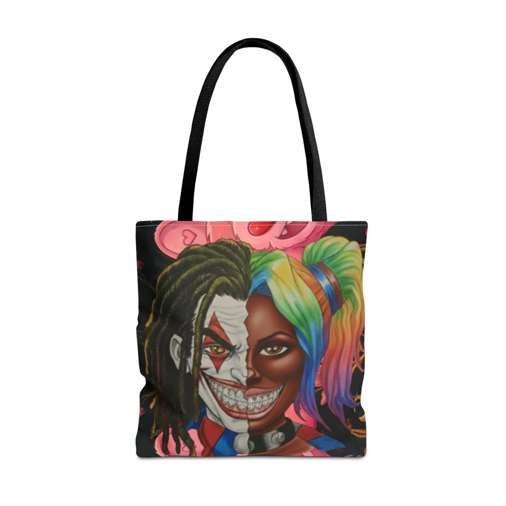 Crazy Love Clown and Vixen Half Face Designer HD Tote Bag Designer | All-Over