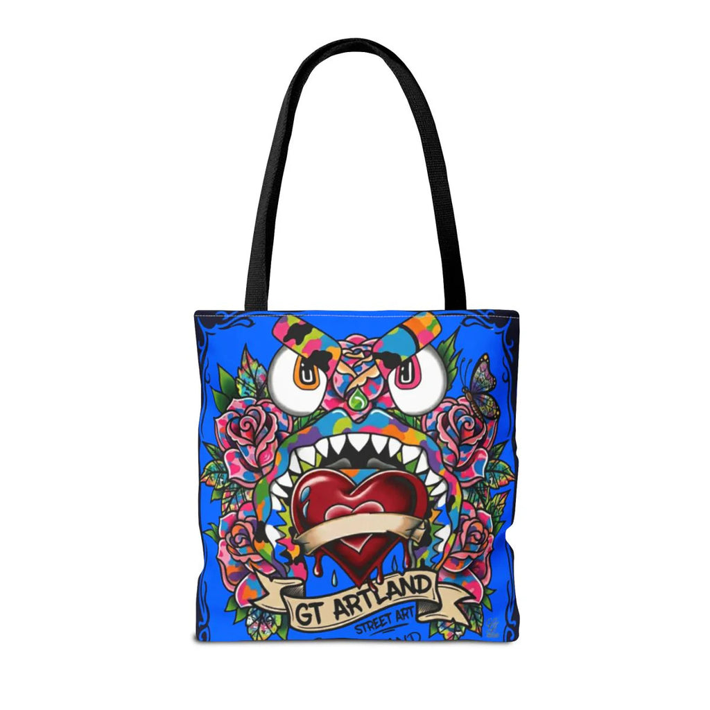Colorful Gape Tattoo Monster Heart Tote Bag Designer sky blue Edition |