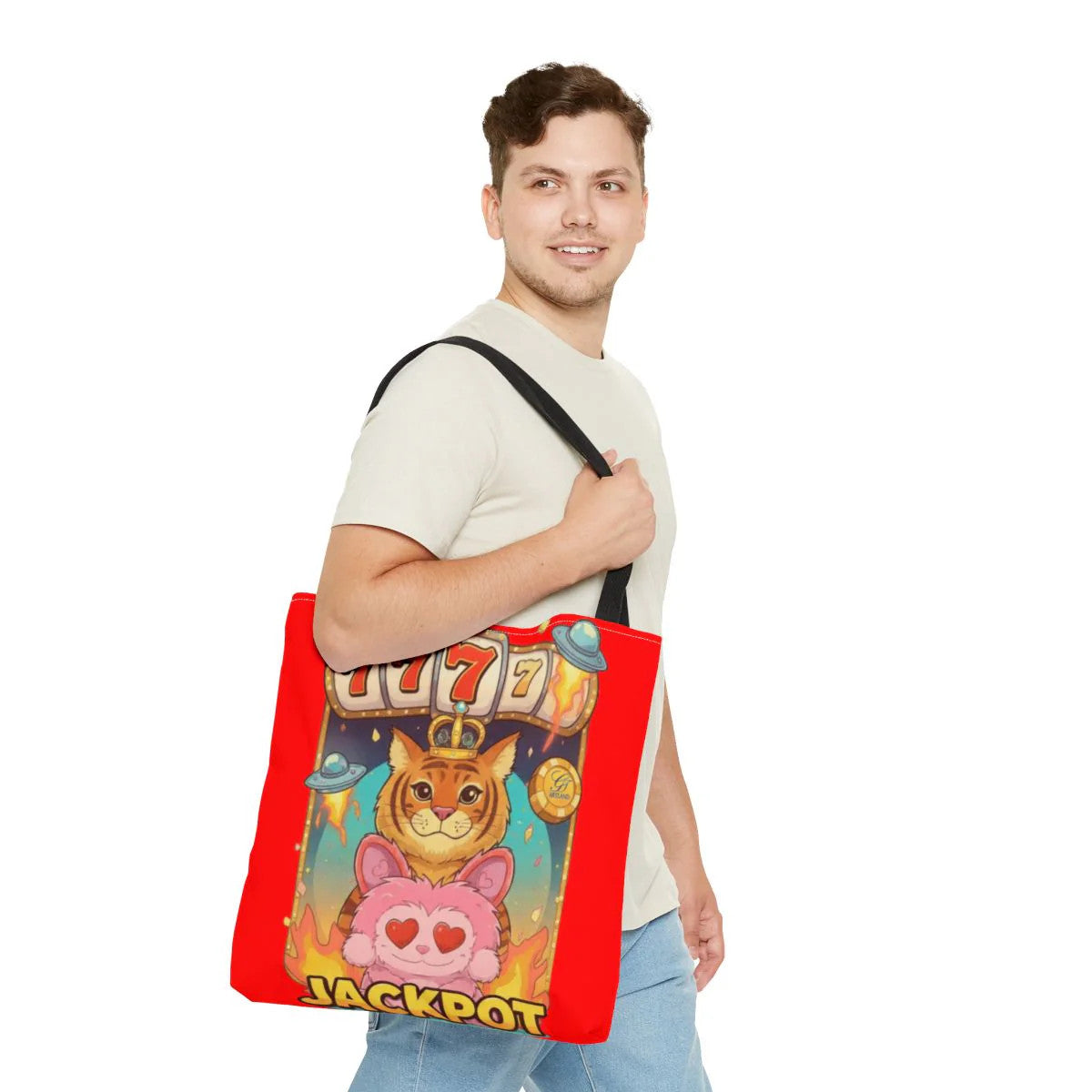 Jackpot "777" Tiger Bubu Casino Style HD Tote Bag Designer | All-Over Print by