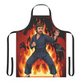 Martial Artist Chuck Norris in Flames Apron | Fire Karate Chef Apron by GT