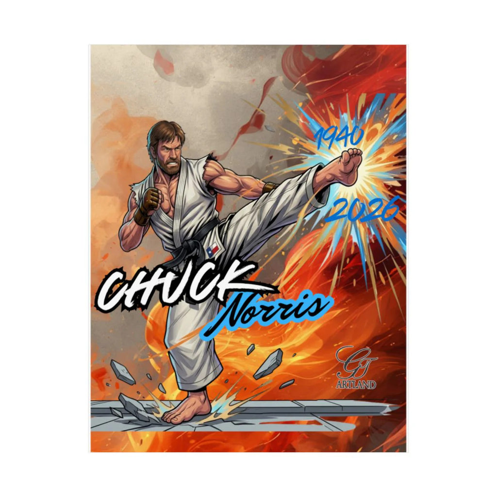 Chuck Norris Martial Arts Legend Urban Toon Matte Vertical Posters by GT Artland