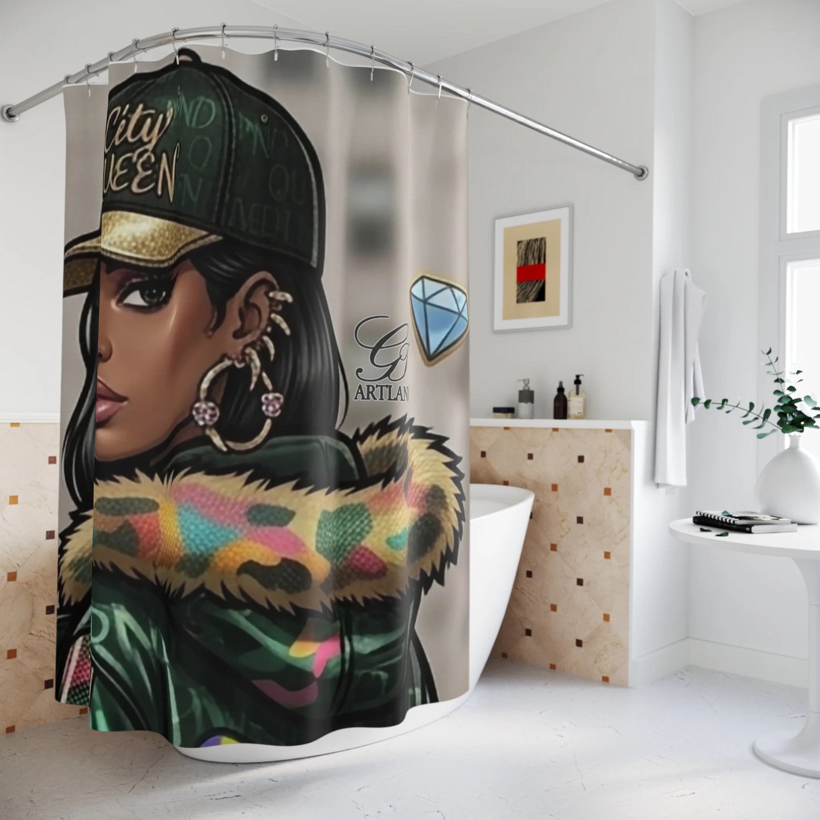City Queen Shower Curtain -Bathroom
