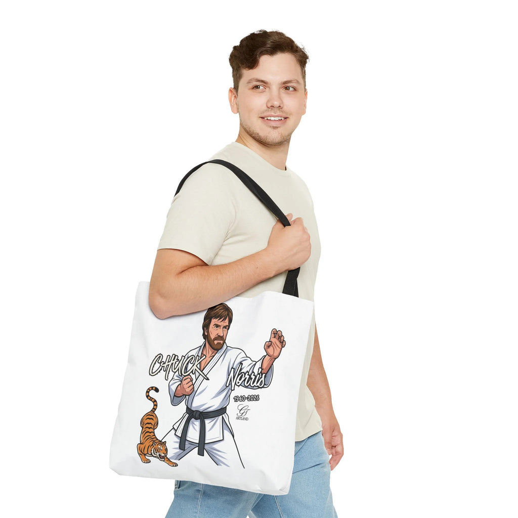 Chuck Norris karate pose Tote Bag | martial arts tiger illustration by GT