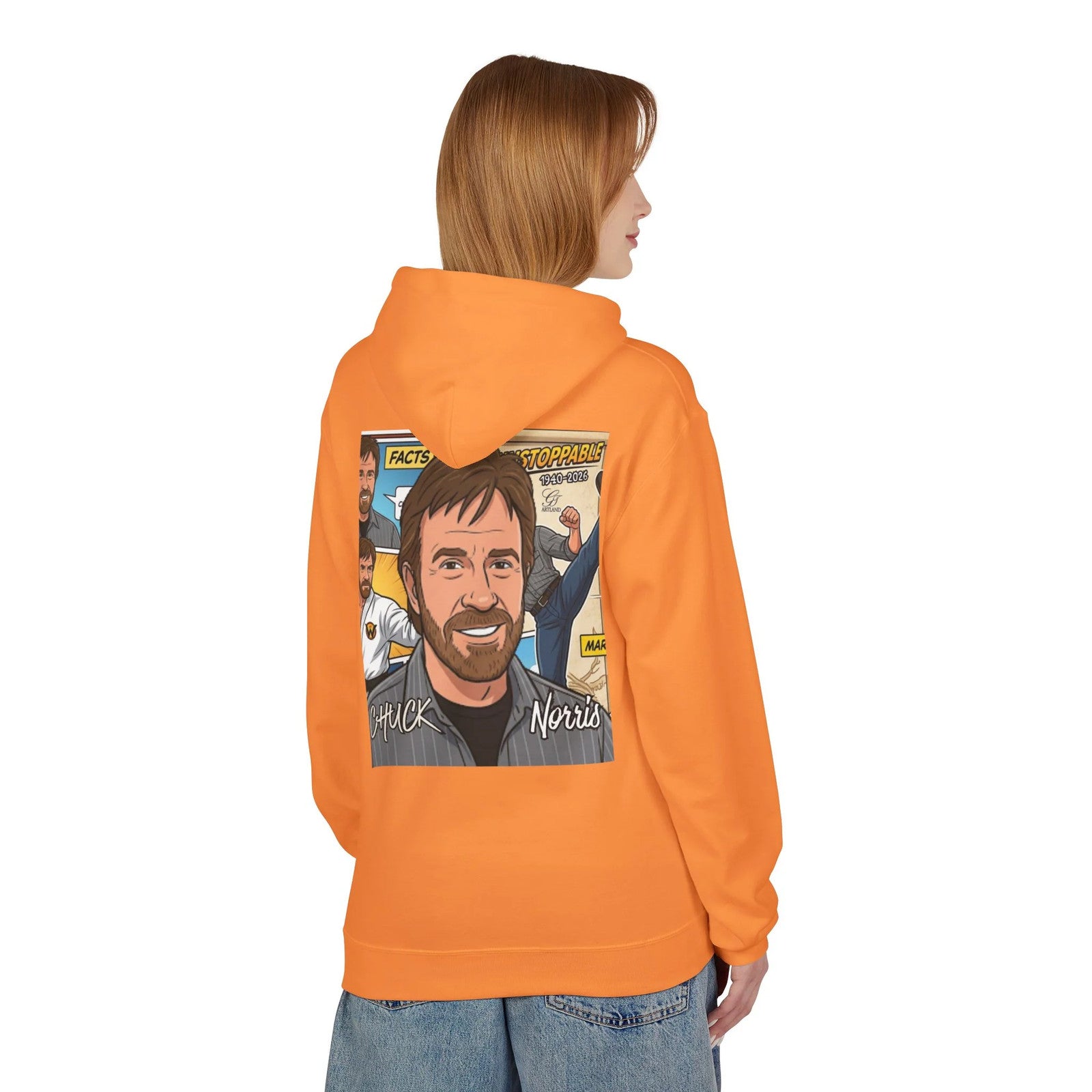 Chuck Norris Portrait Hoodie | Martial Arts Comic Illustration by GT Artland