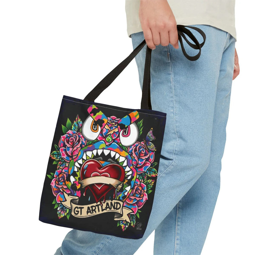Colorful Gape Tattoo Monster Heart Tote Bag Designer Midnight Edition |