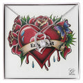 Hearts And Roses Classic Personalized Luxury Necklace (Rhodium) + Luxury Box by