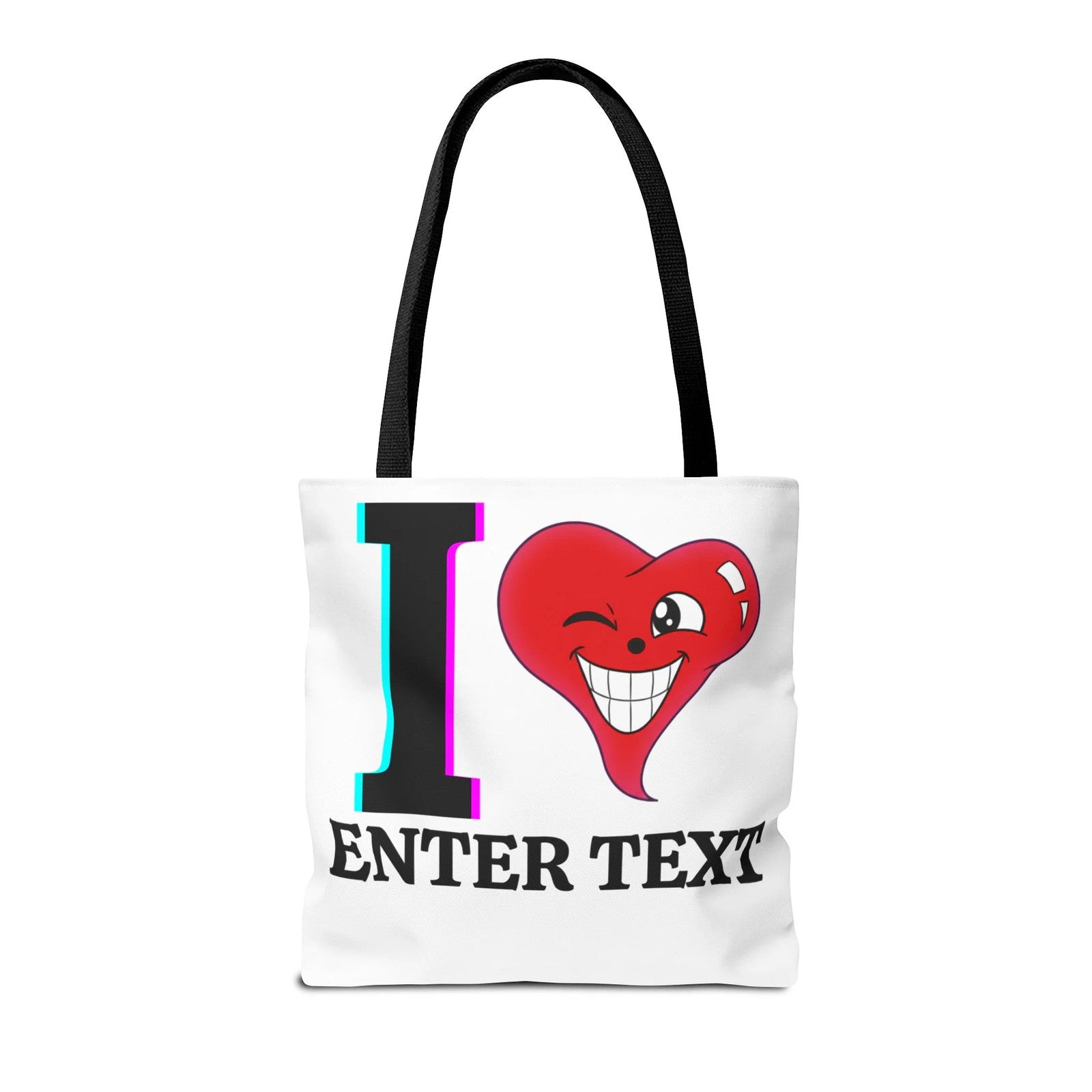 I ️ "Text" Tote Bag Front and Back by GT Artland