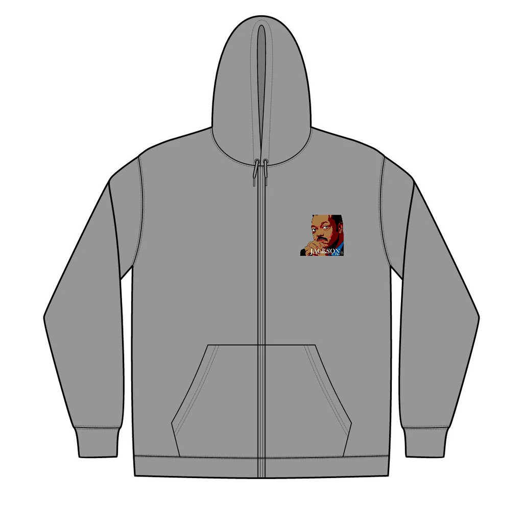 Jesse Jackson Urban Unisex Full-Zip Hooded Sweatshirt by GT Artland