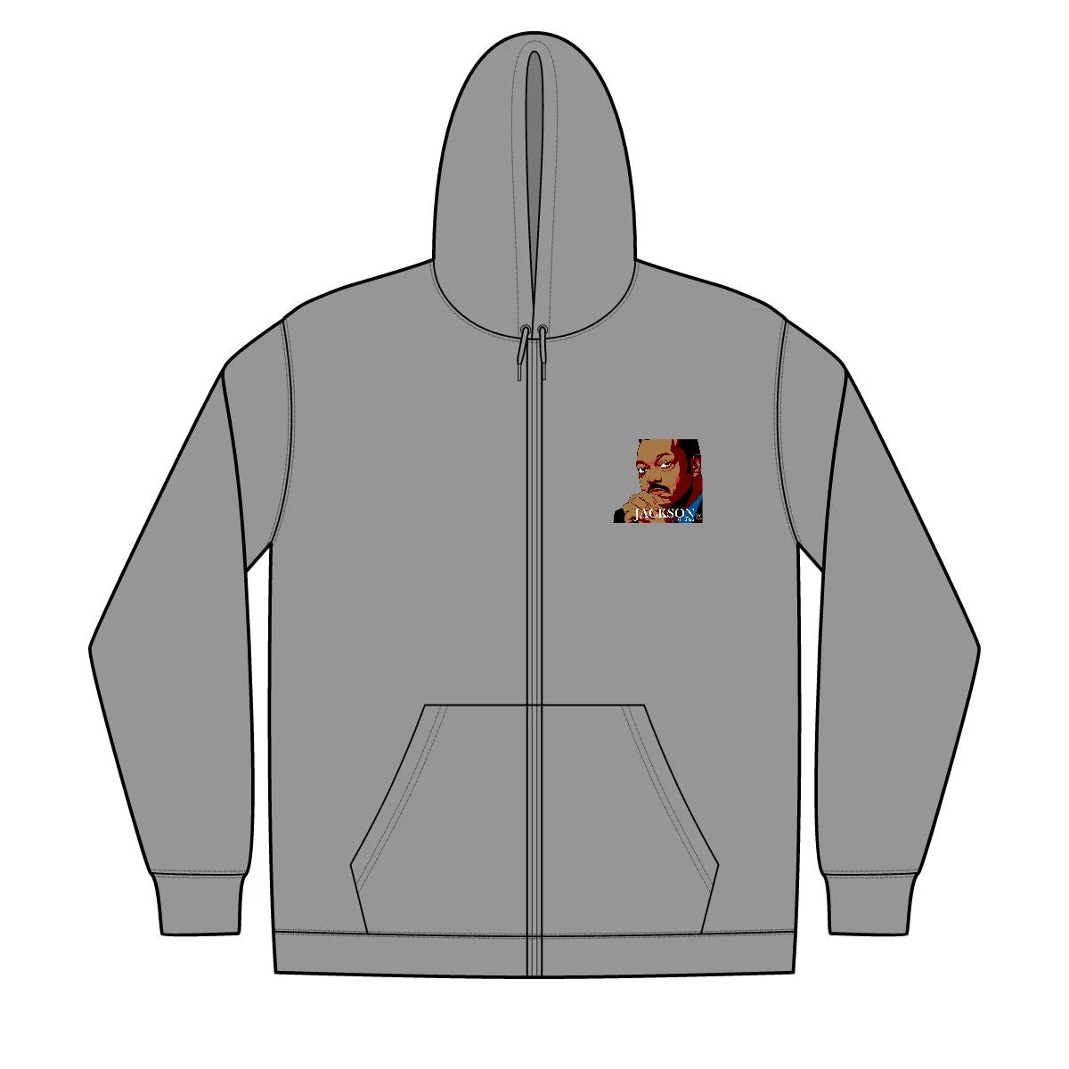 Jesse Jackson Urban Unisex Full-Zip Hooded Sweatshirt by GT Artland