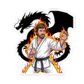 Martial Artist Chuck Norris Dragon Flames Sticker | Kiss-Cut Sticker by GT