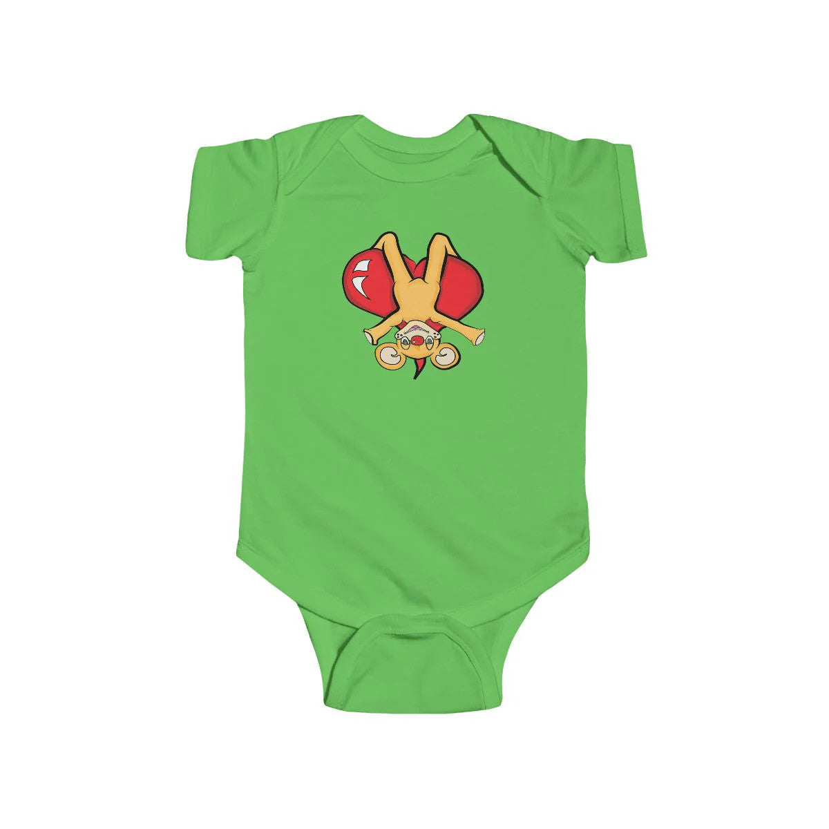 Cute Upside Down Droopy Bear Infant Fine Jersey Bodysuit by GT Artland