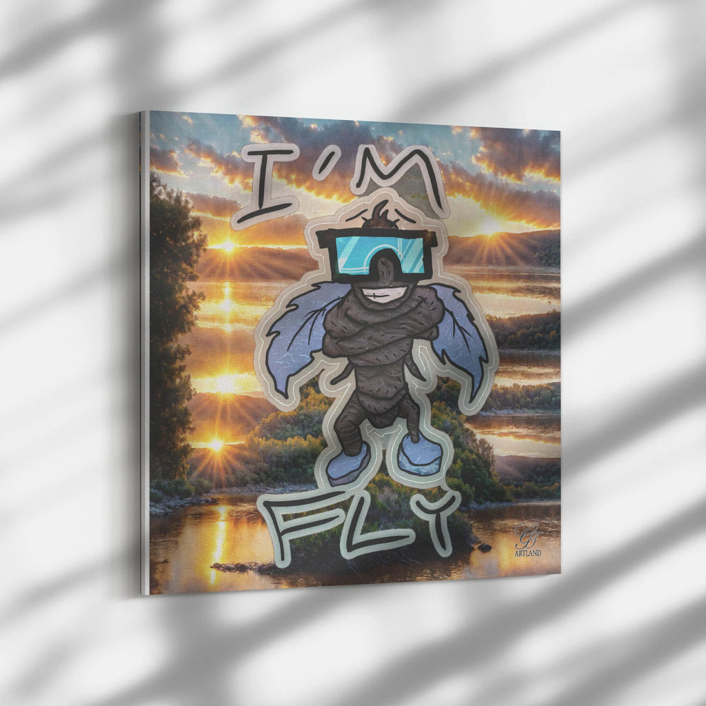 I'm Fly Sunset Sky Edition Square Canvas Wrap by GT Artland
