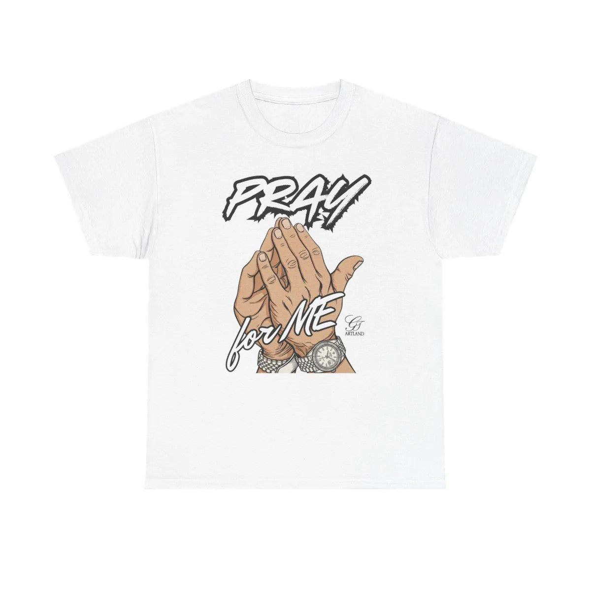 PRAY FOR ME HANDS PRAYING URBAN GRAPHIC Unisex Heavy Cotton Tee BY GT ARTLAND