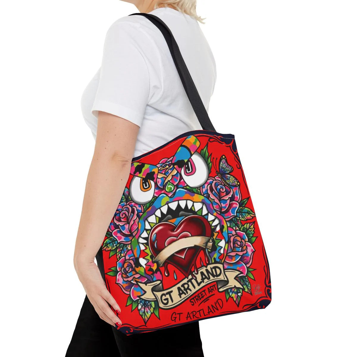 Colorful Gape Tattoo Monster Heart Tote Bag Bloody Red Designer Edition |
