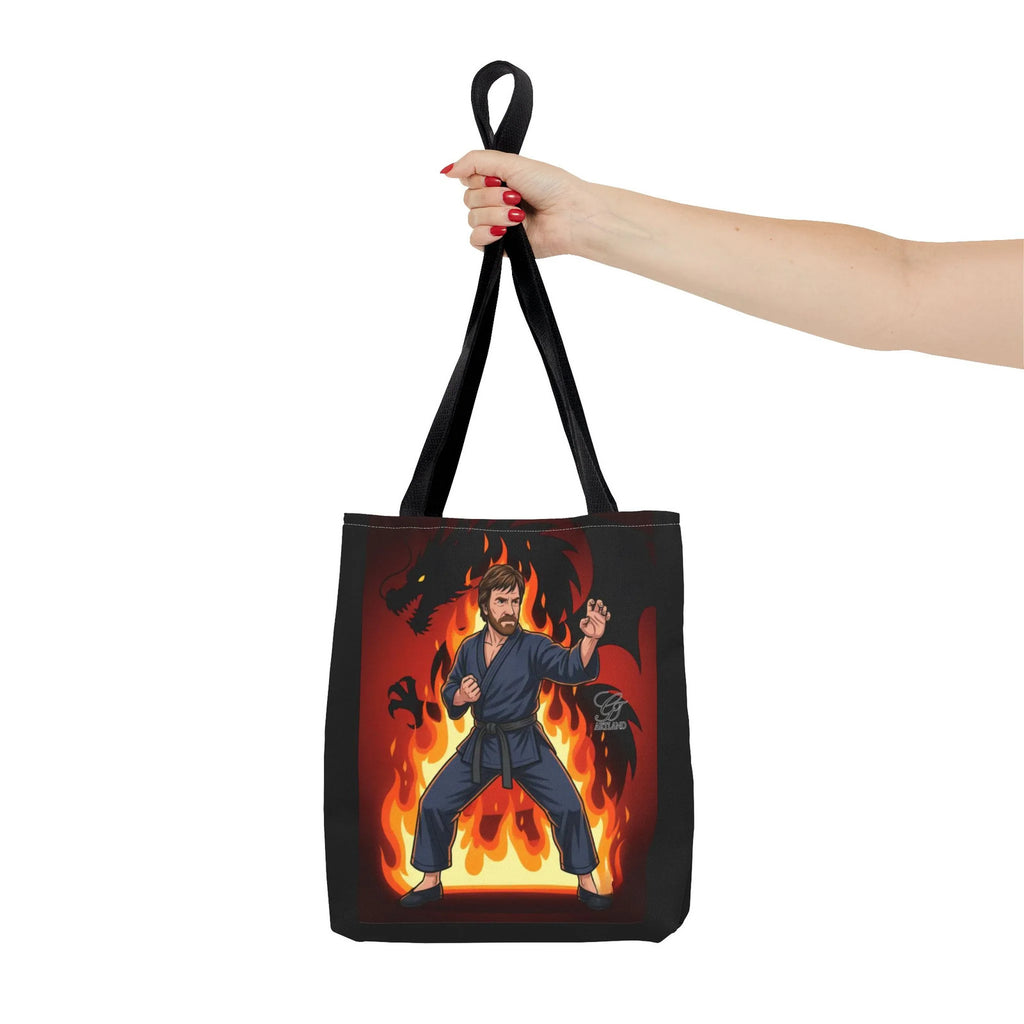 Flame Karate Fighter Chuck Norris Tote Bag | Martial Arts Fire Ninja