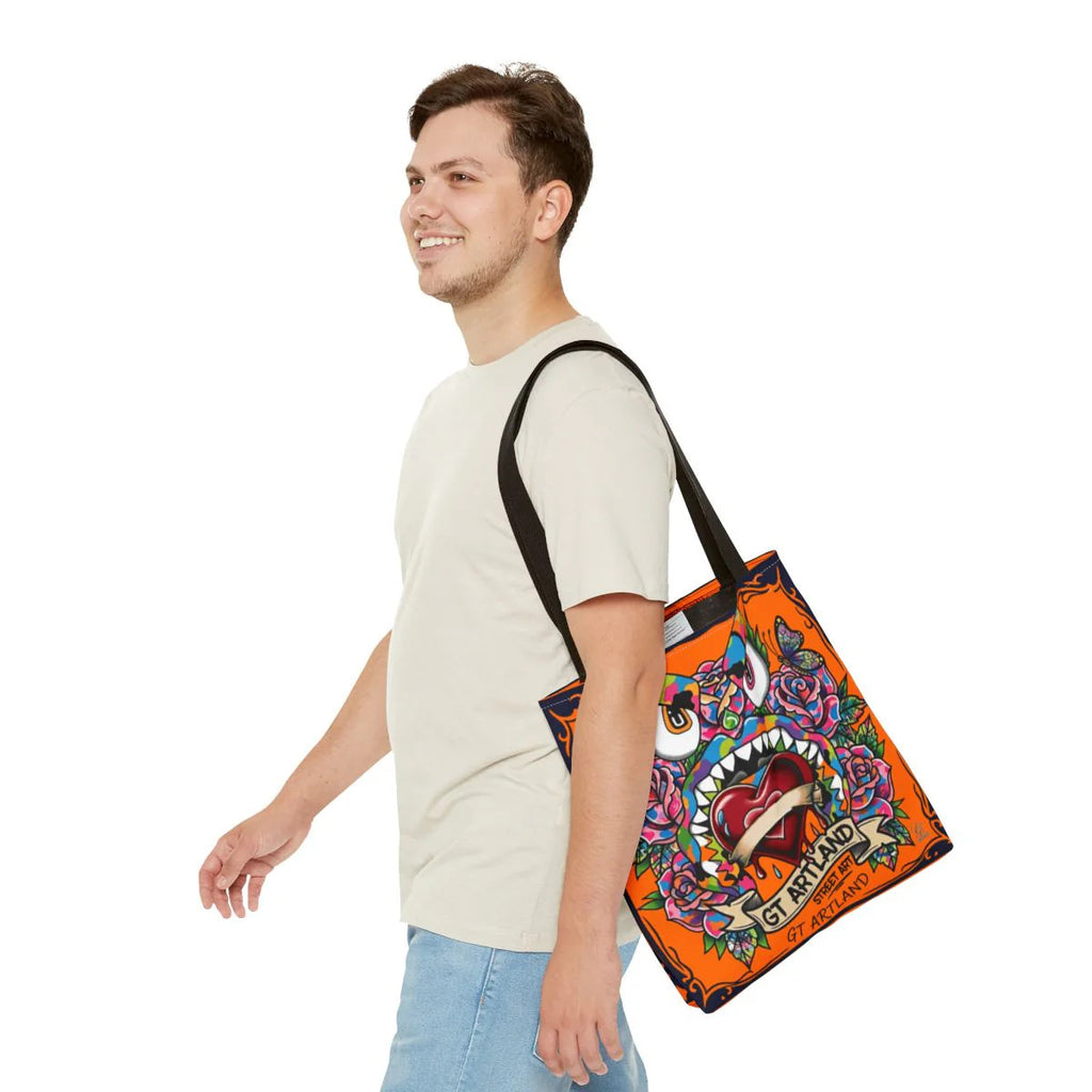 Colorful Gape Tattoo Monster Heart Tote Bag Designer Pumpkin Edition | All-Over