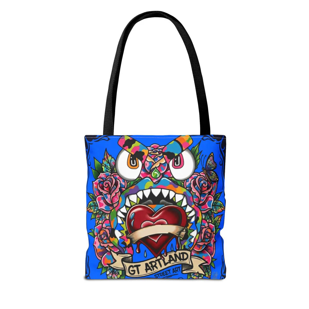 Colorful Gape Tattoo Monster Heart Tote Bag Designer sky blue Edition |