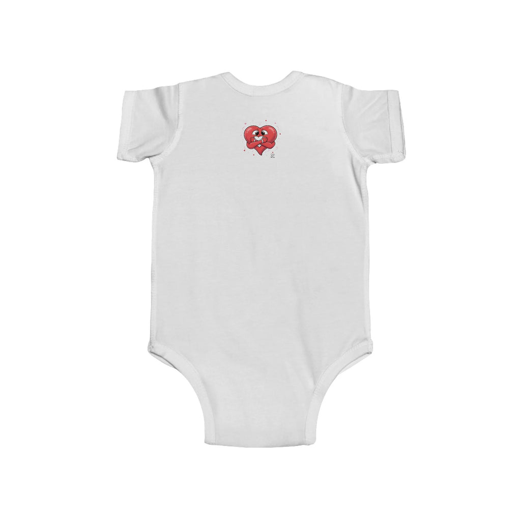 Cute Heart Holding Heart Infant Fine Jersey Bodysuit by GT Artland