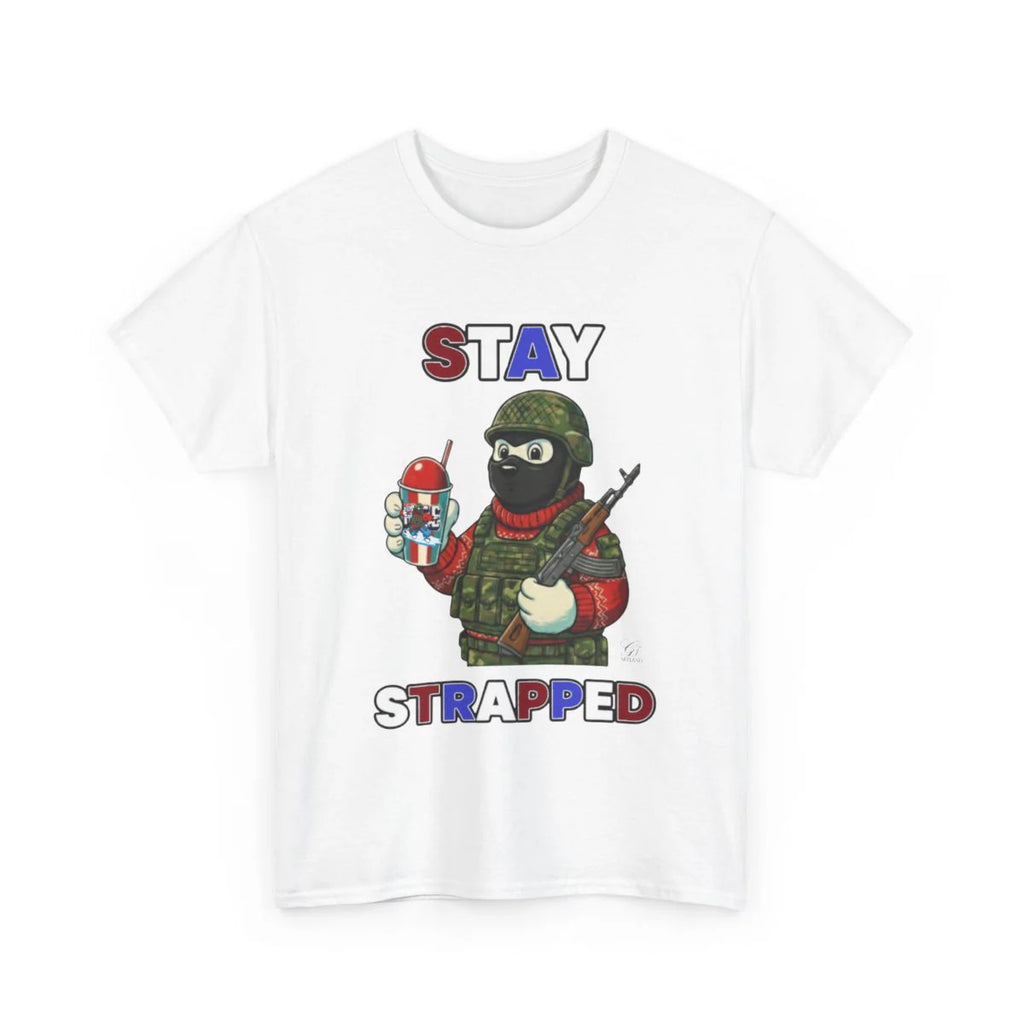 STAY STRAPPED USA ICE Military Bear Unisex Heavy Cotton Tee BY GT ARTLAND