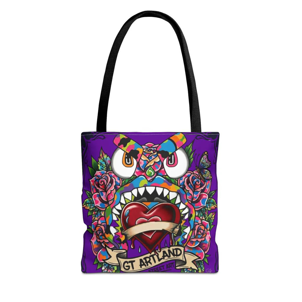 Colorful Gape Tattoo Monster Heart Tote Bag Designer Purple Haze Edition |