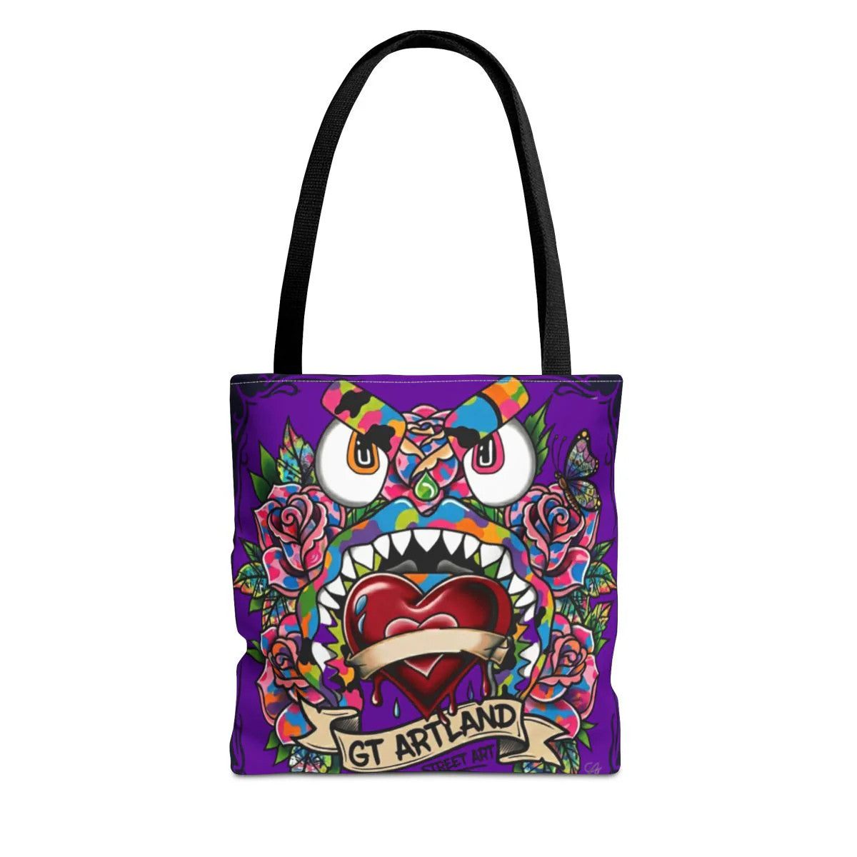 Colorful Gape Tattoo Monster Heart Tote Bag Designer Purple Haze Edition |