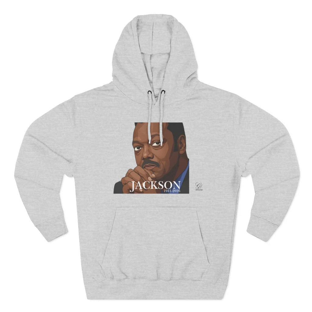 Jesse Jackson Urban Graffiti Art 1941-2026 Three-Panel Fleece Hoodie by GT
