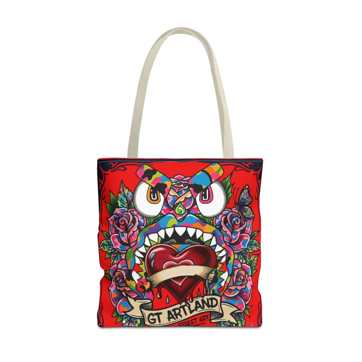 Colorful Gape Tattoo Monster Heart Tote Bag Bloody Red Designer Edition |