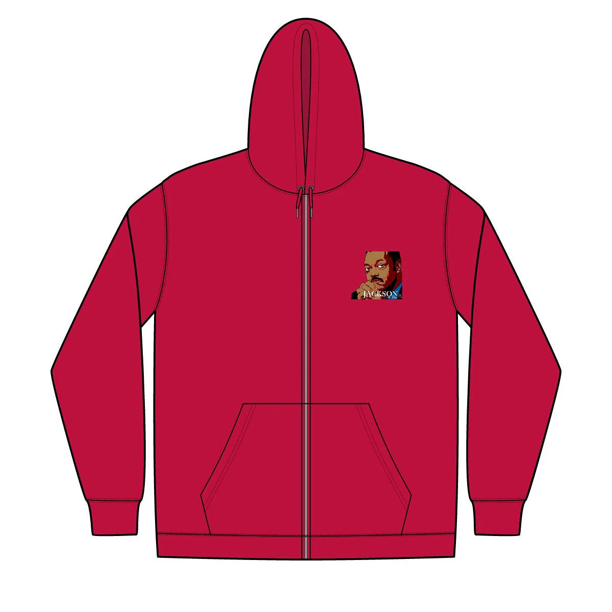 Jesse Jackson Urban Unisex Full-Zip Hooded Sweatshirt by GT Artland