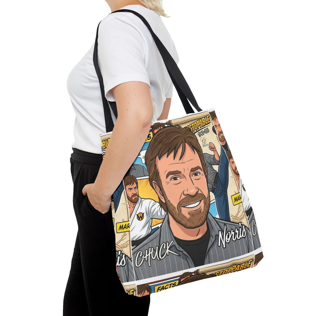 Chuck Norris Legacy Retro Martial Artist Cartoon Tote Bag | All-Over Print