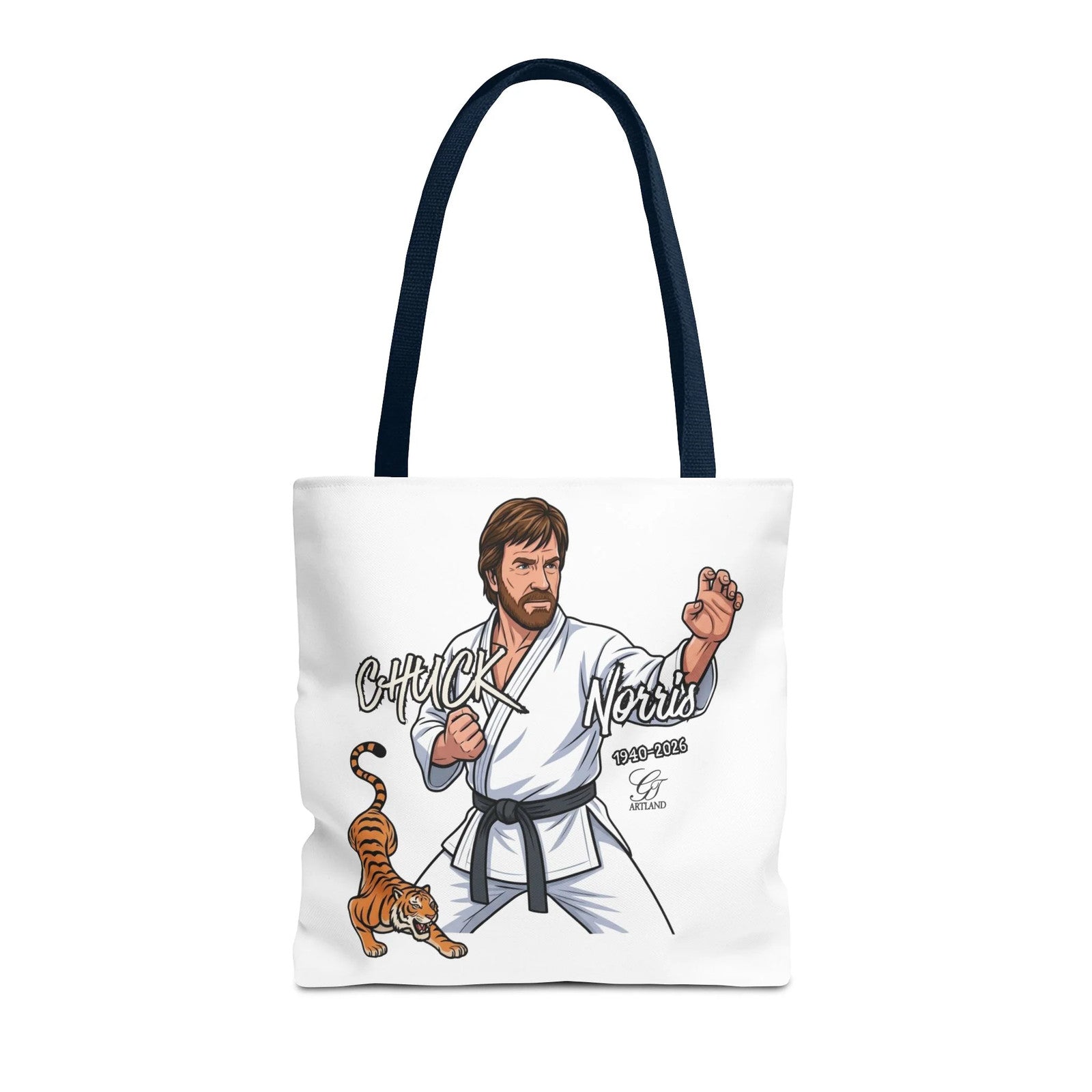 Chuck Norris karate pose Tote Bag | martial arts tiger illustration by GT