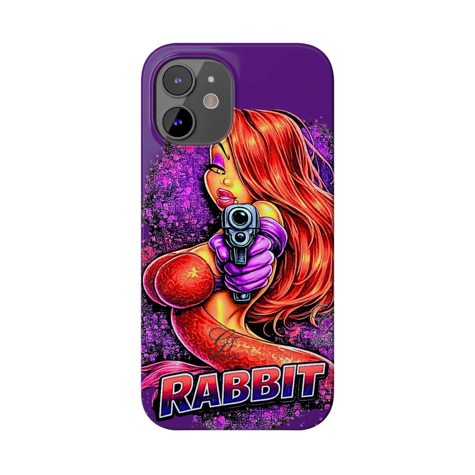 Pinup Rabbit Vixen Gun Girl Phone Case | Slim Phone Cases by GT Artland