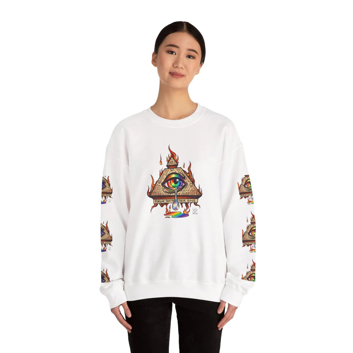 Elite "Forgive Them For They Sins" Illuminati Unisex Heavy Blend™ Crewneck