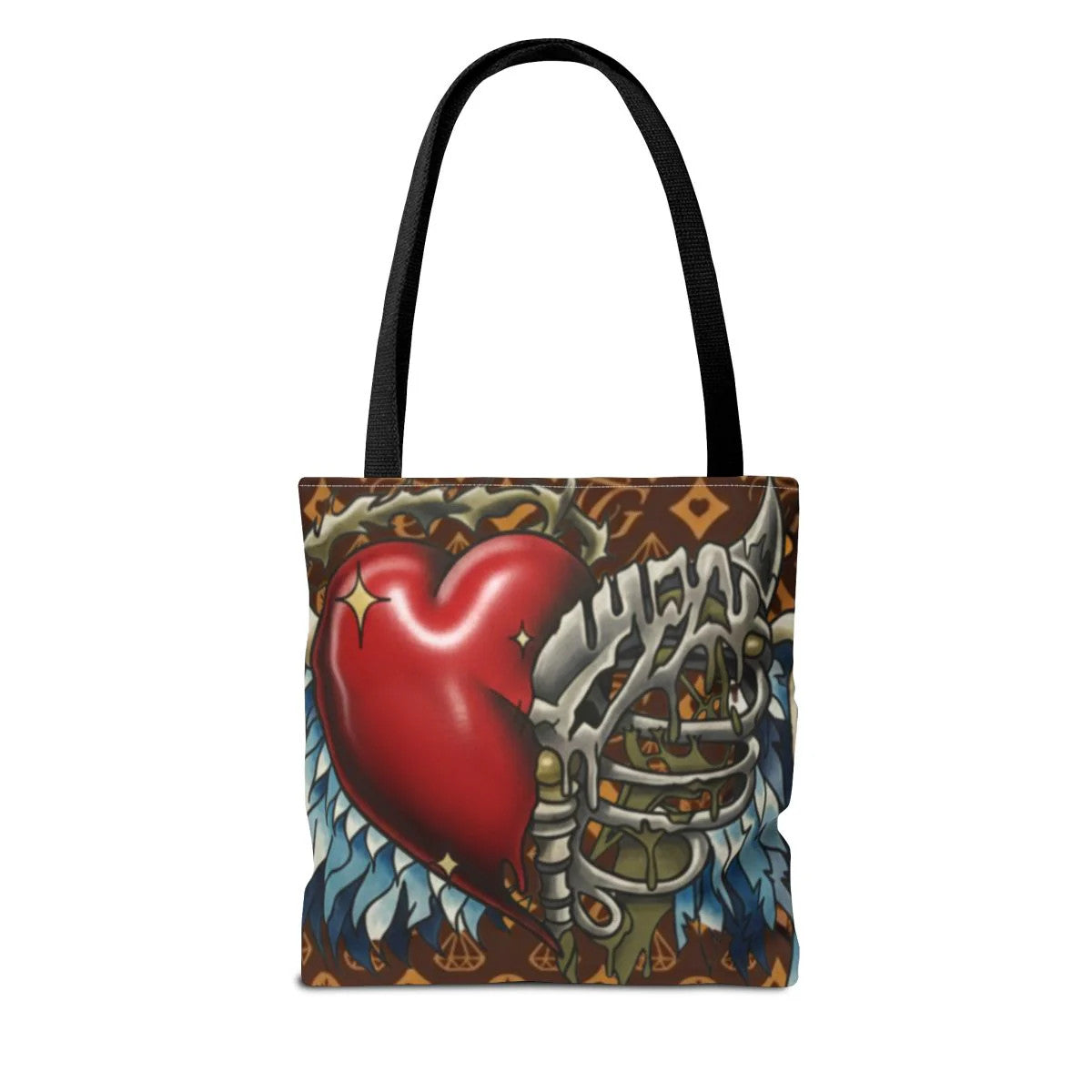 Fragmented yet flying Motivational tattoo Heart with Wings and Skeleton Equal