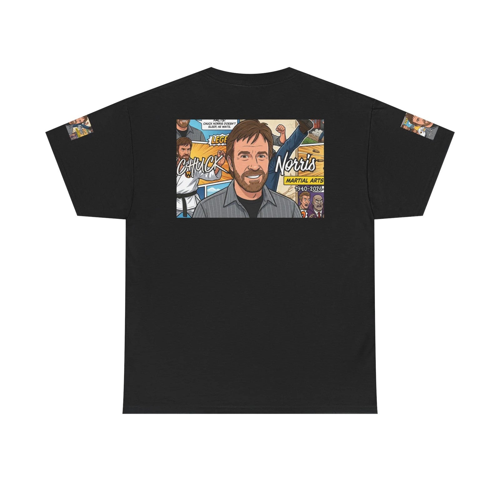 Chuck Norris Legacy Retro Martial Artist Portrait T-Shirt | Comic Style