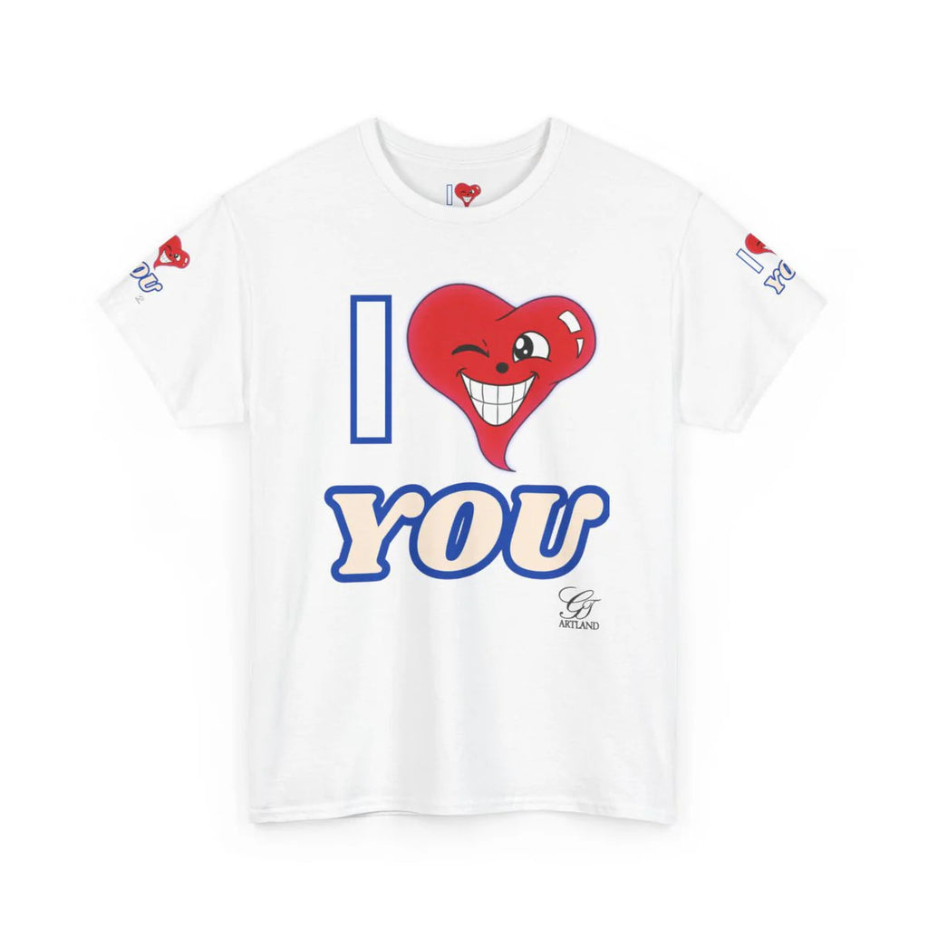 I LOVE Heart YOU Designer Heart Unisex Heavy Cotton Tee by GT Artland