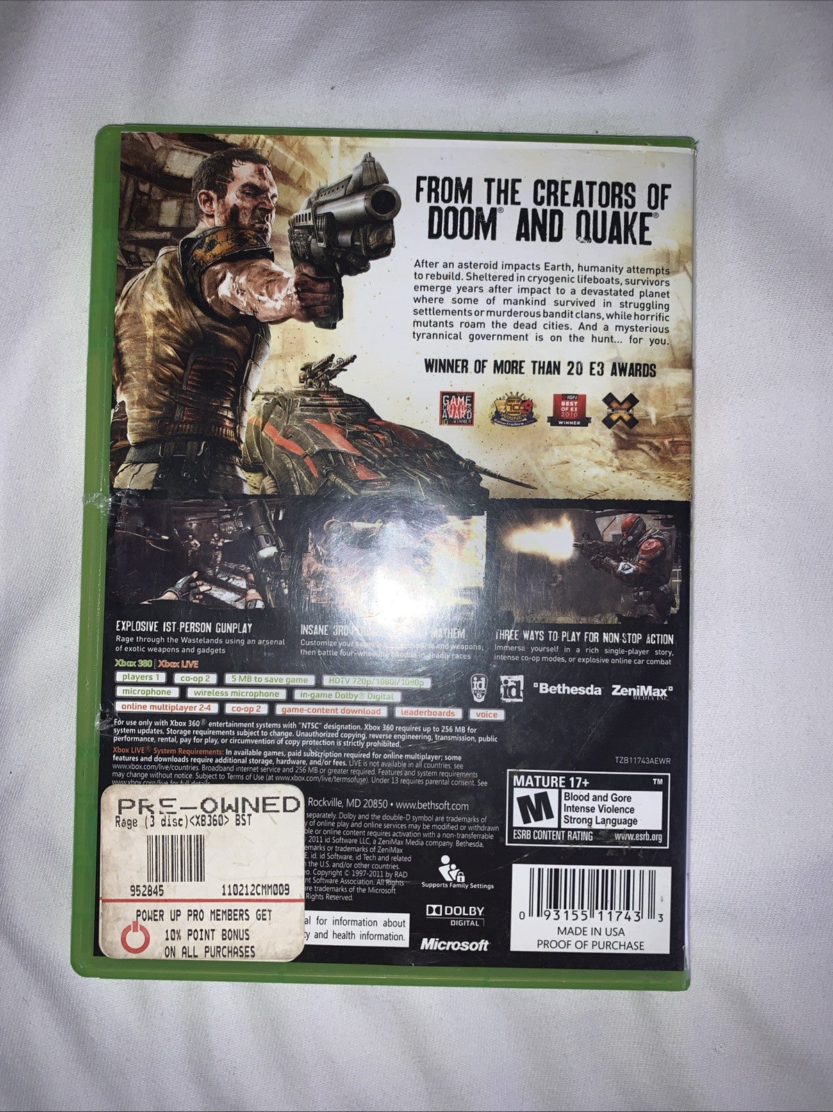 Rage -- Anarchy Edition (Microsoft Xbox 360, 2011)