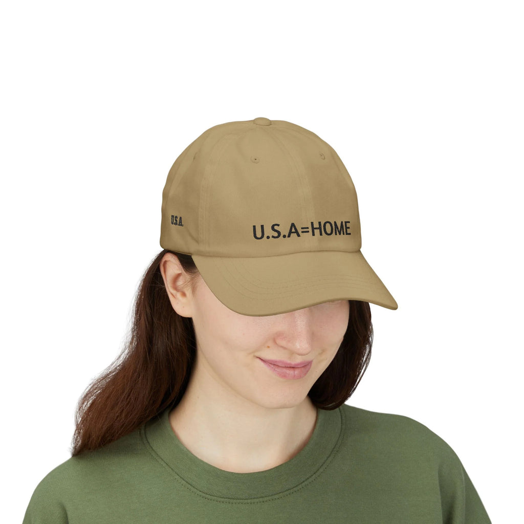 U.S.A=HOME Cap | Embroidered Unisex Hat, Patriotic Baseball Cap