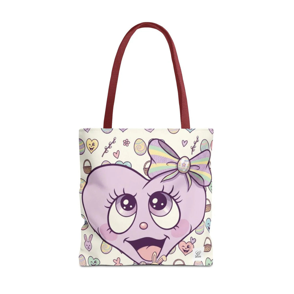 Easter Love Hunt Heart with Bow Designer Tote Bag by GT Artland