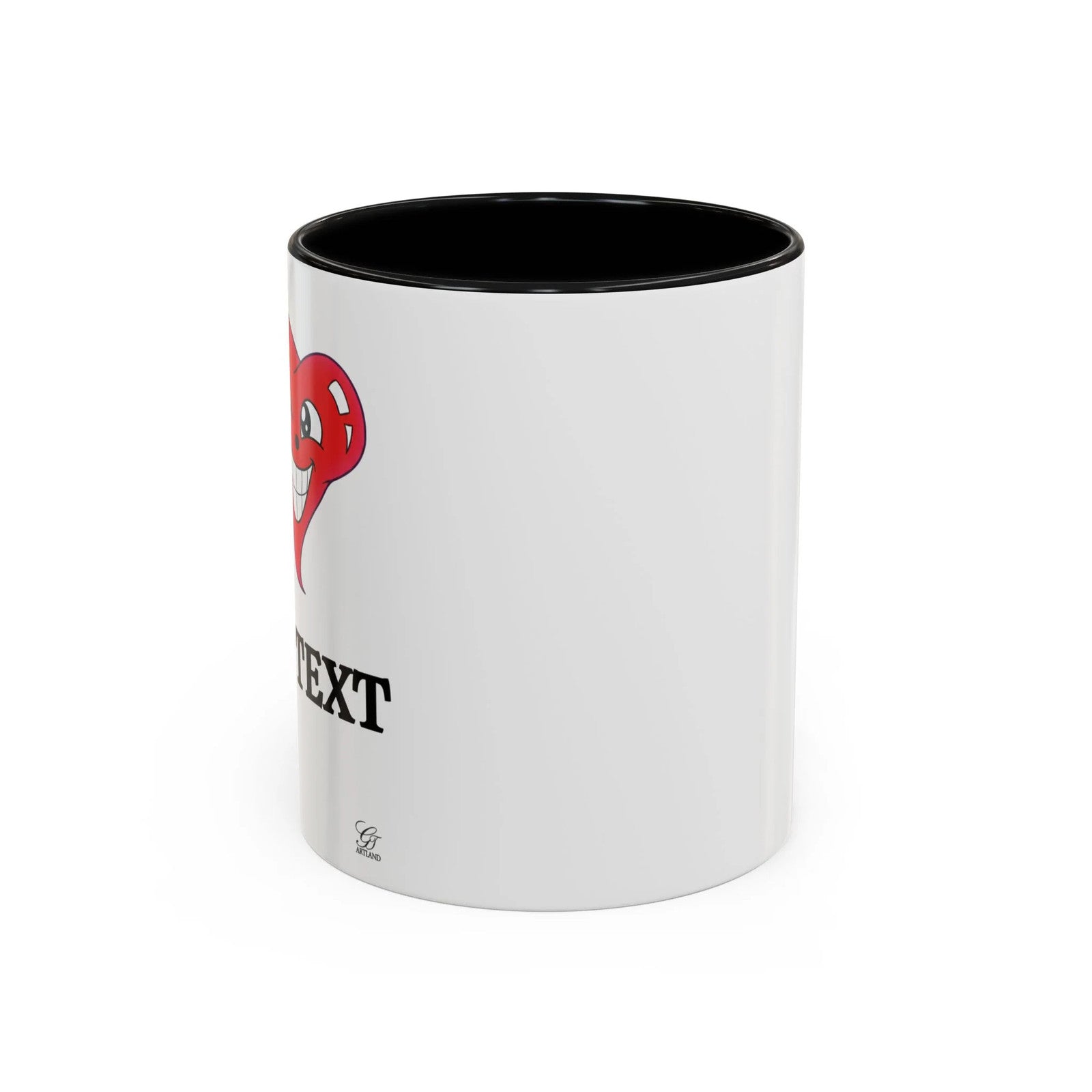 I ️ "Add Any Text" Happy Heart Classic Accent Coffee Mug (11, 15oz) by GT