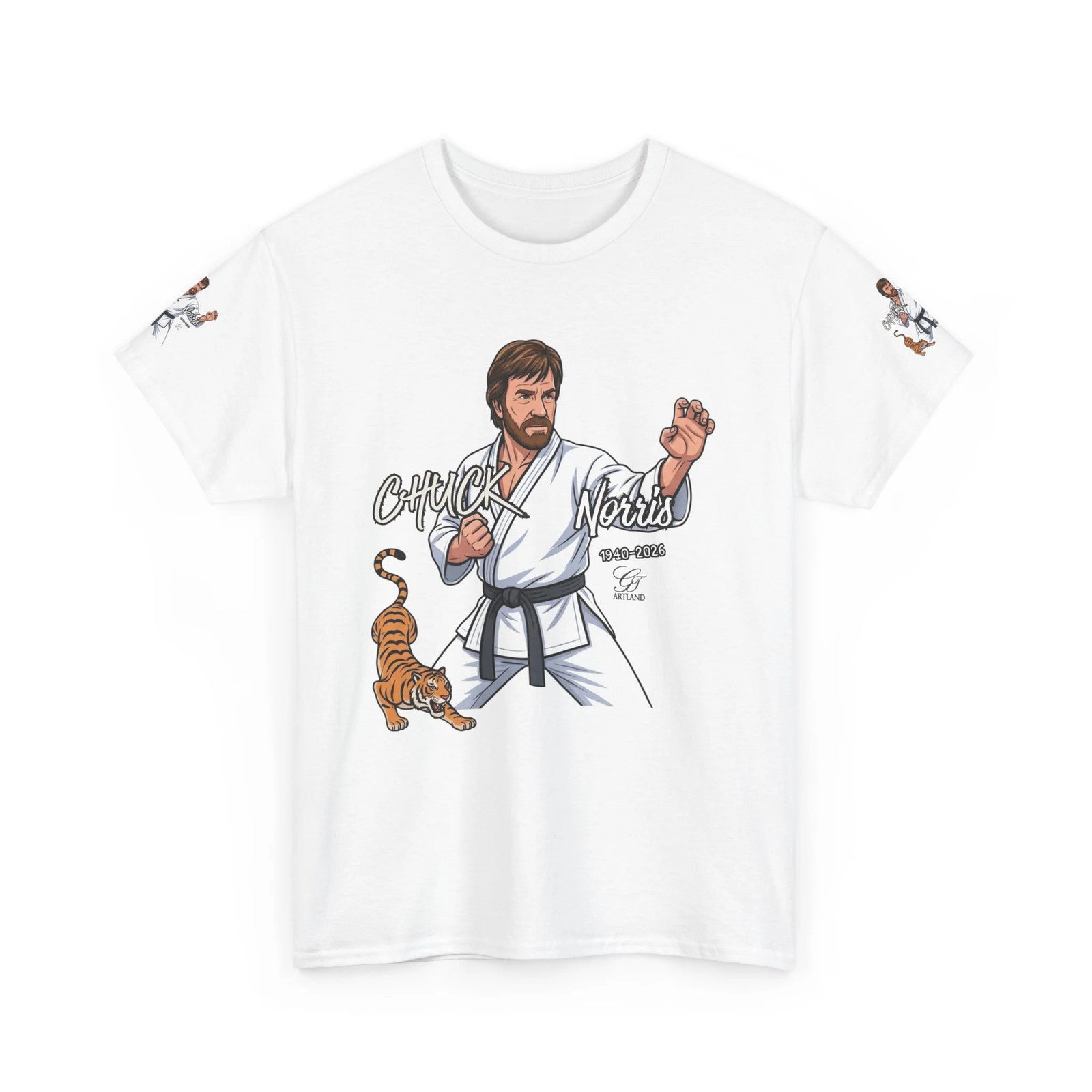 Chuck Norris Karate Pose T-Shirt | Tiger Illustration, Martial Arts Tee by GT