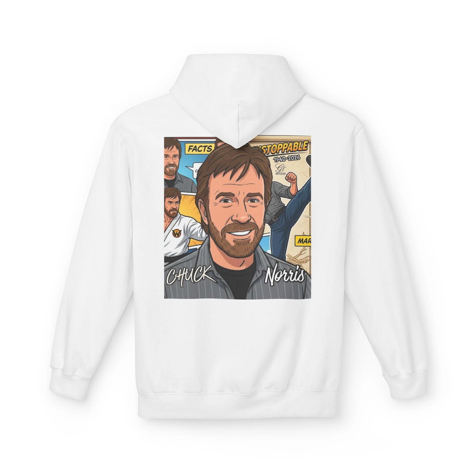 Chuck Norris Portrait Hoodie | Martial Arts Comic Illustration by GT Artland