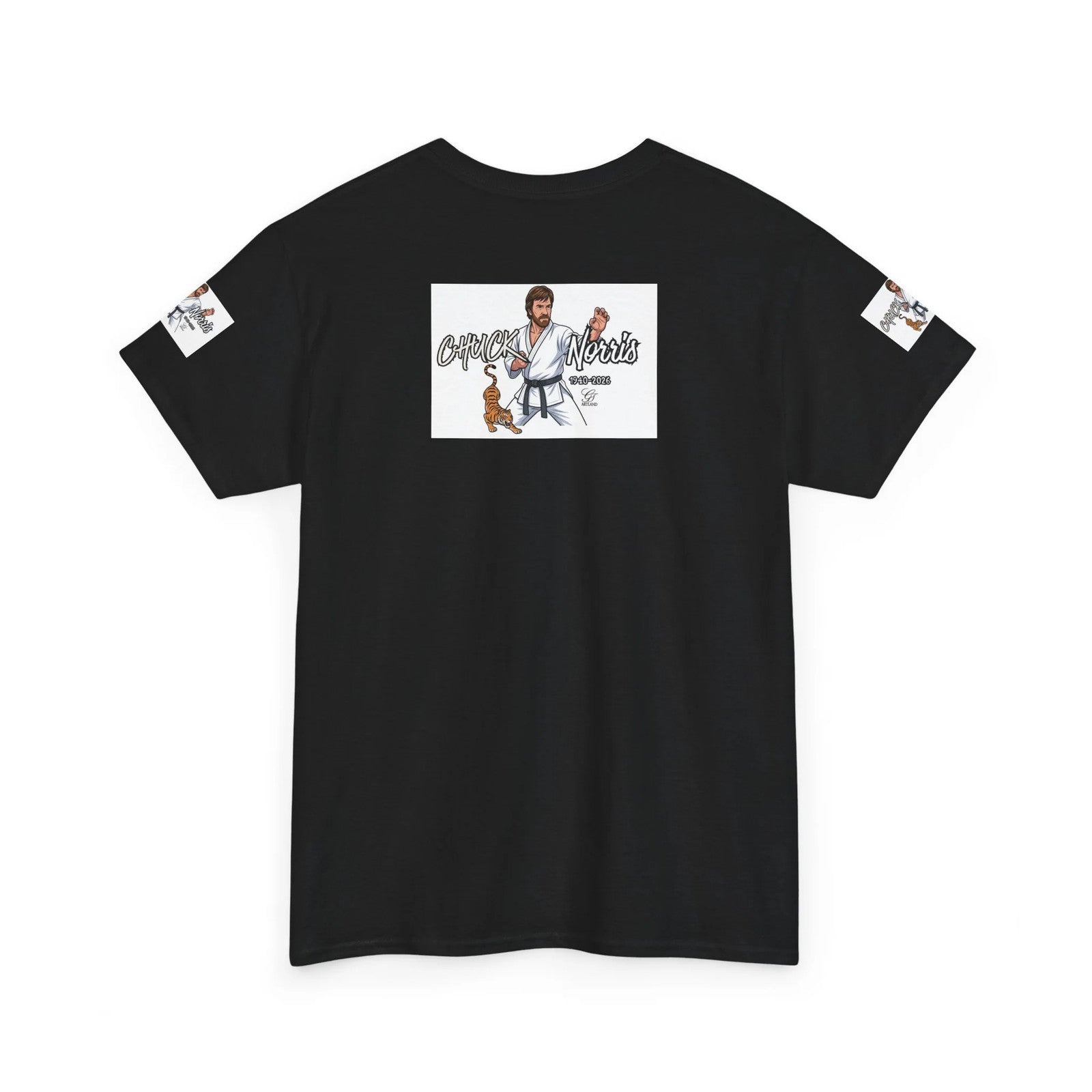 Chuck Norris Legend Martial Artist Cartoon with Tiger Tee | Retro Karate