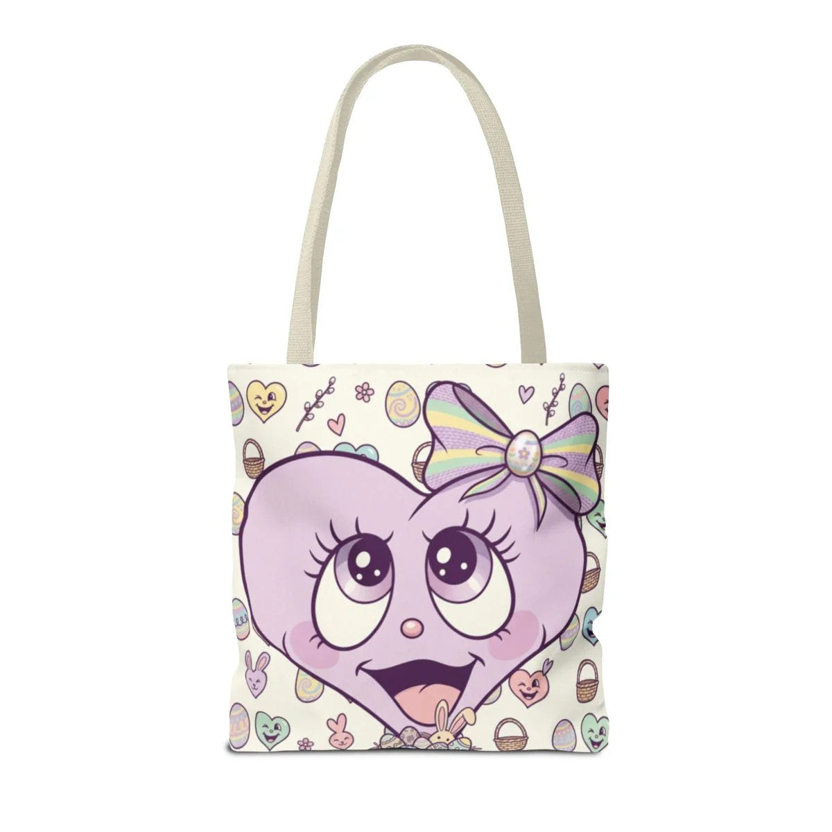 Easter Love Hunt Heart with Bow Designer Tote Bag by GT Artland