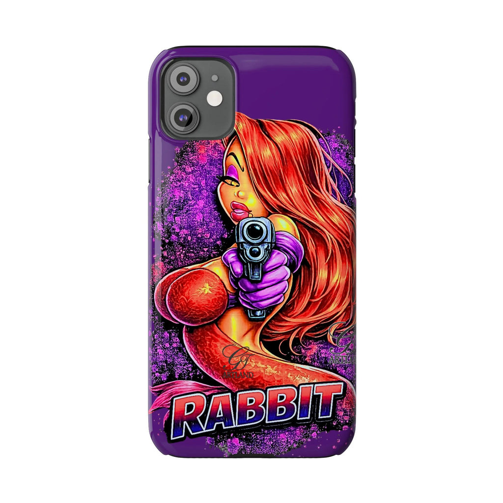 Pinup Rabbit Vixen Gun Girl Phone Case | Slim Phone Cases by GT Artland
