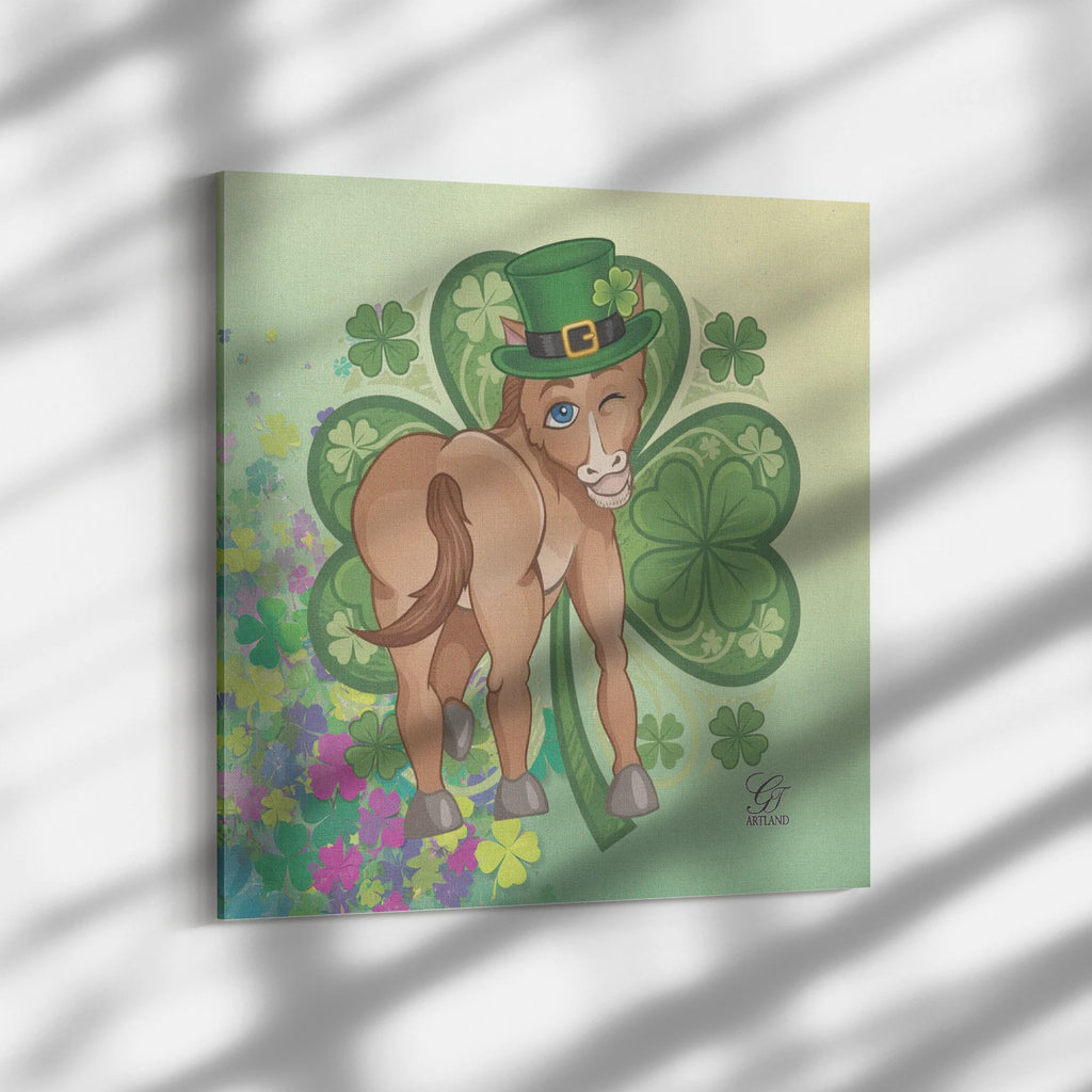 Horse St Patrick Designer Irish Abstract Canvas Wrap by GT Artland