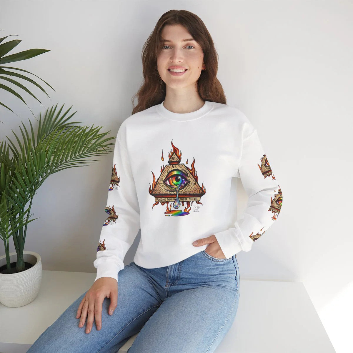 Elite "Forgive Them For They Sins" Illuminati Unisex Heavy Blend™ Crewneck